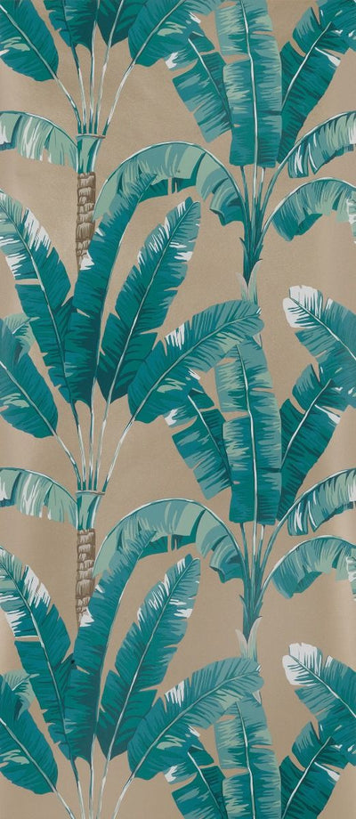 product image of Palmaria Wallpaper in turquoise and beige from the Manarola Collection by Osborne & Little 558