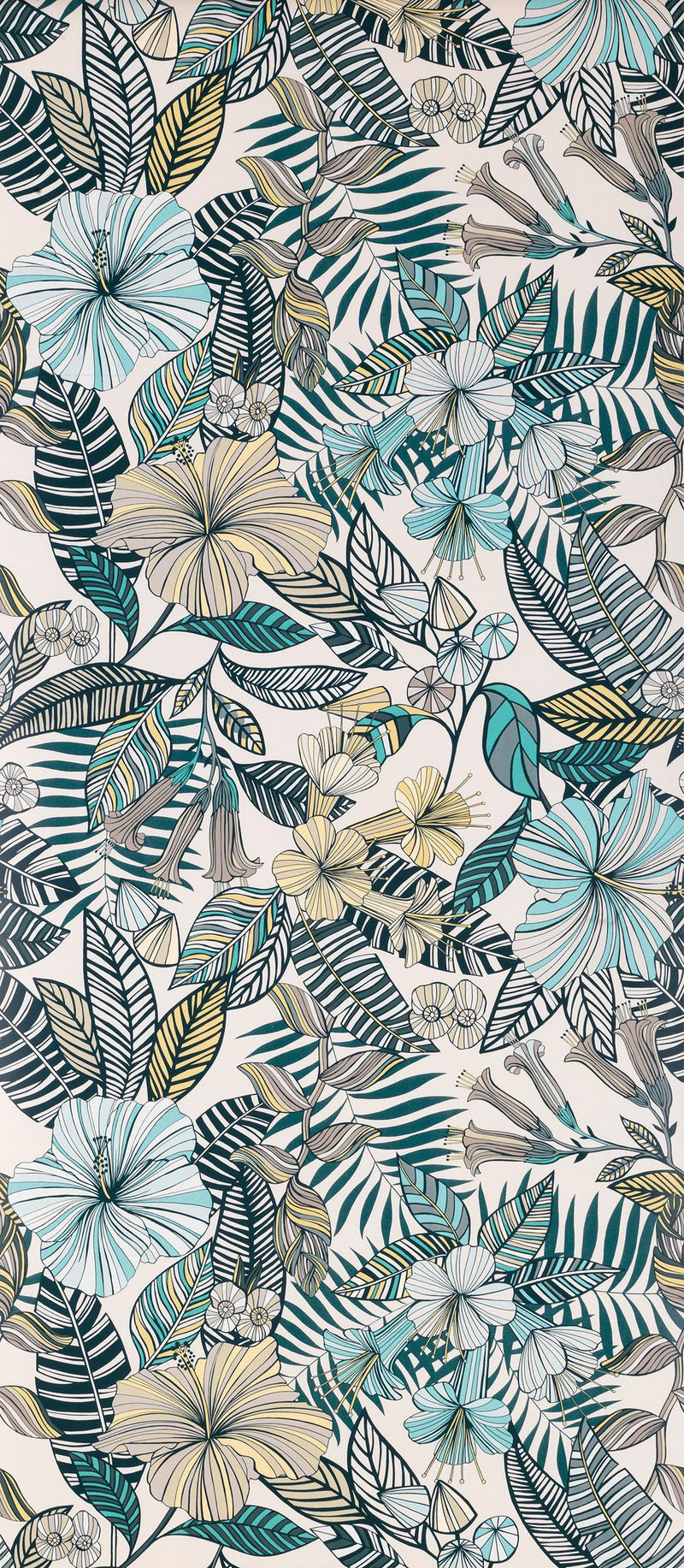media image for Valldemossa Wallpaper in teal colourful flowers from the Deya Collection by Matthew Williamson 221