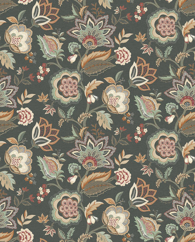 product image of Byzance Samode Charcoal/Eucalyptus Wallpaper 562