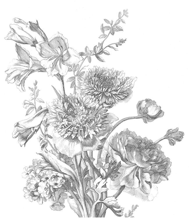 media image for Engraved Flowers No. 1 Wall Mural by KEK Amsterdam 297