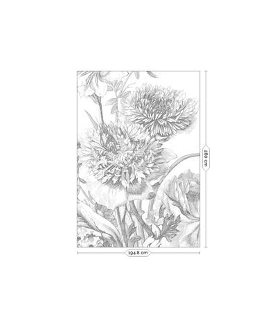 product image for Engraved Flowers No. 1 Wall Mural by KEK Amsterdam 85