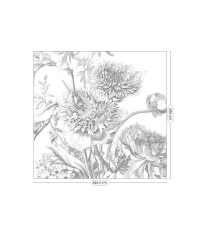 product image for Engraved Flowers No. 1 Wall Mural by KEK Amsterdam 36