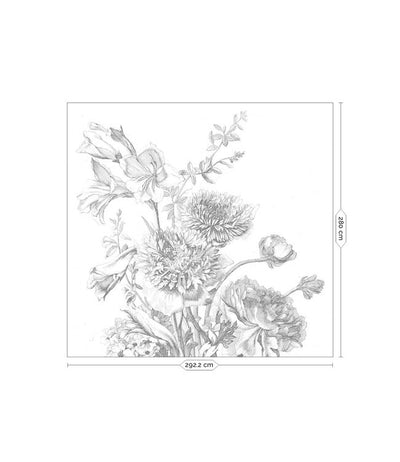 product image for Engraved Flowers No. 1 Wall Mural by KEK Amsterdam 78