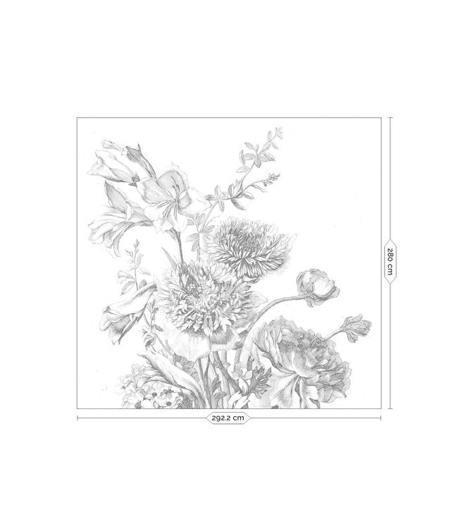 media image for Engraved Flowers No. 1 Wall Mural by KEK Amsterdam 257