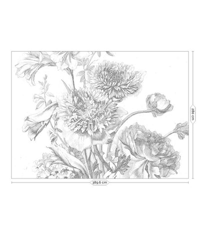 product image for engraved flowers 1 wall mural by kek amsterdam 7 20