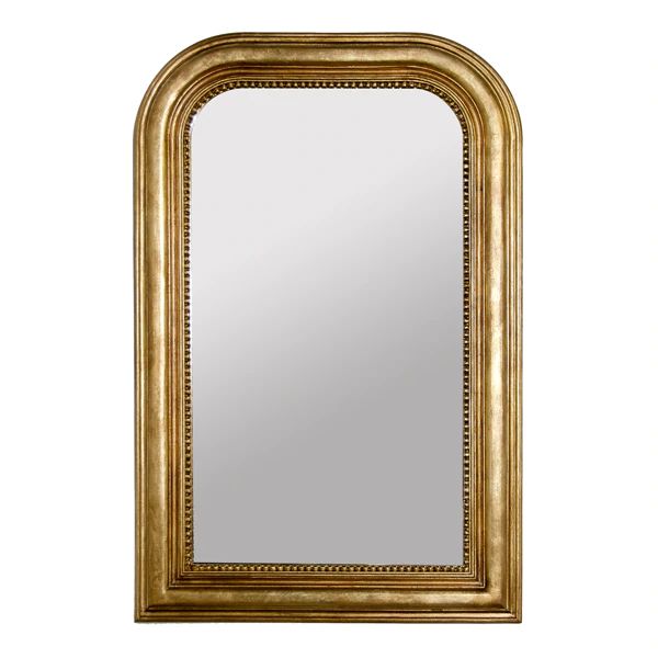 media image for Waverly Hand Carved Gold Leaf Curved Top Rectangular Mirror 261