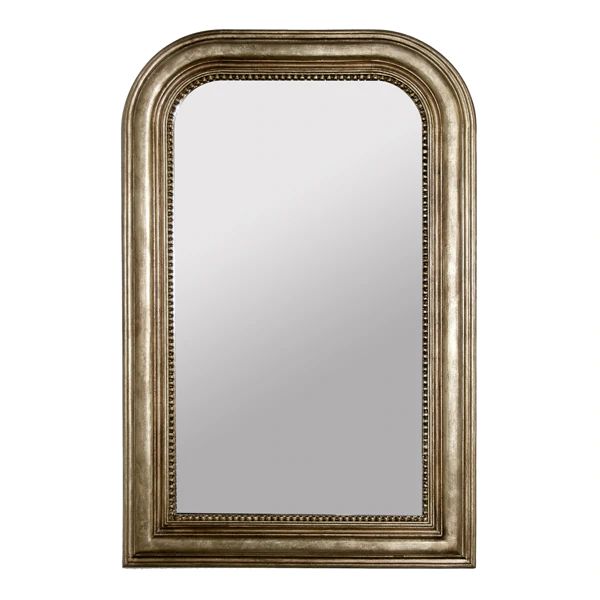 media image for waverly hand carved champagne silver leaf curved top rectangular mirror design by bd studio 1 256