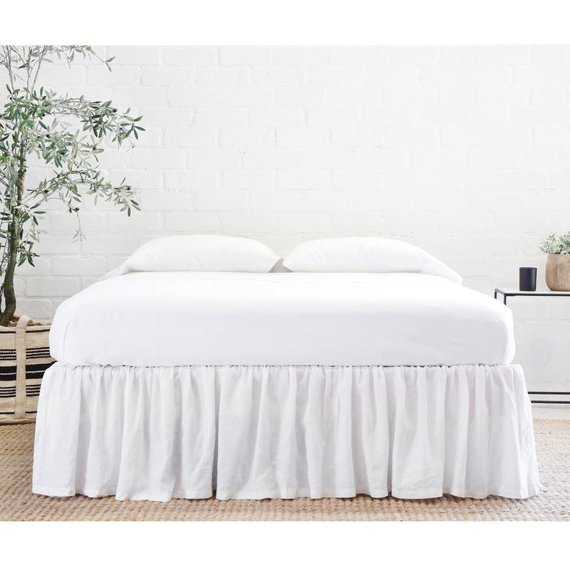 media image for gathered linen bedskirt white 1 223