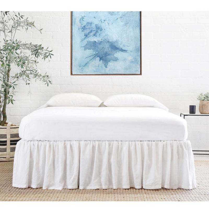 media image for gathered linen bedskirt white 3 29