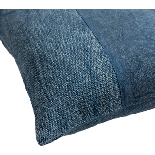 media image for Washed Stripe Cotton Navy Pillow Corner Image 4 249