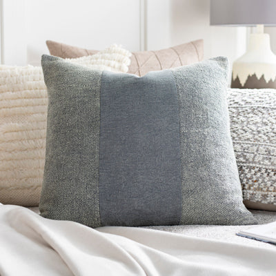 product image for Washed Stripe Cotton Medium Gray Pillow Styleshot Image 87