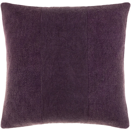media image for Washed Stripe Cotton Dark Purple Pillow Flatshot Image 213
