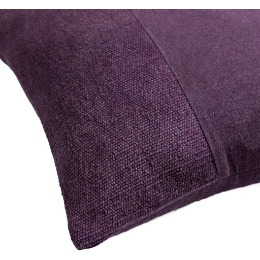 media image for Washed Stripe Cotton Dark Purple Pillow Corner Image 4 228