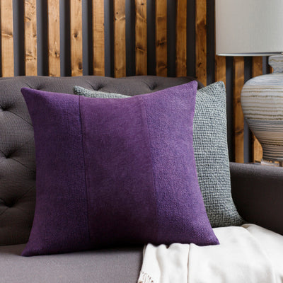 product image for Washed Stripe Cotton Dark Purple Pillow Styleshot Image 3