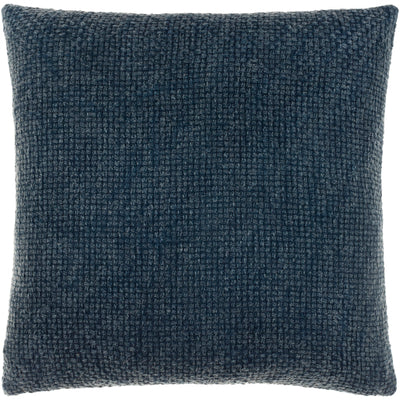 product image for Washed Texture Cotton Navy Pillow Flatshot Image 22