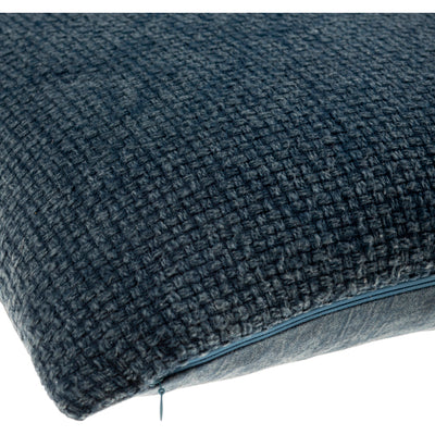 product image for Washed Texture Cotton Navy Pillow Corner Image 4 25