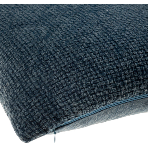 media image for Washed Texture Cotton Navy Pillow Corner Image 4 211
