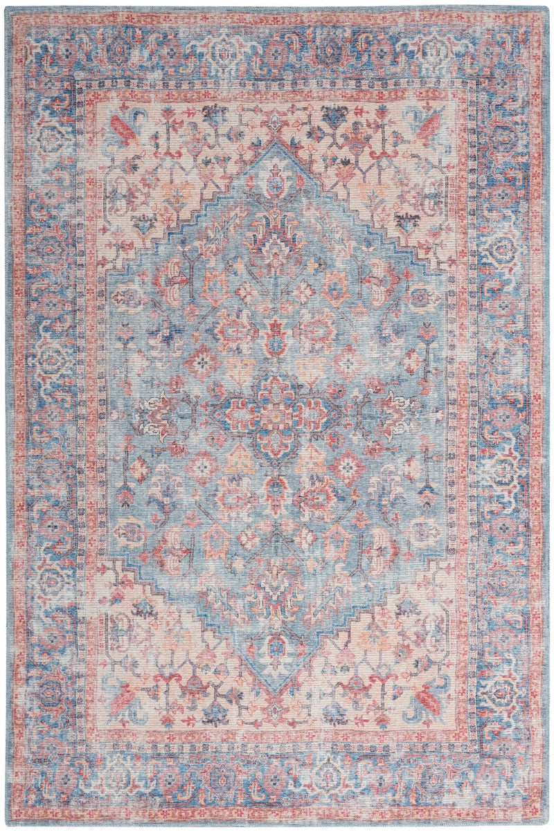 media image for Nicole Curtis Machine Washable Series Blue Multi Vintage Rug By Nicole Curtis Nsn 099446164667 1 236
