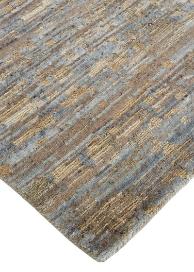 product image for Clarkson Hand-Knotted Distressed Bronze Brown Rug 4 22