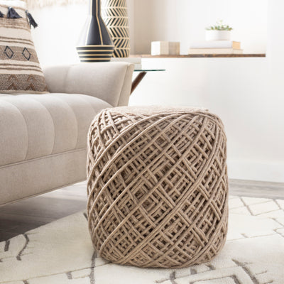 product image for Xena XAPF-002 Hand Woven Pouf in Wheat by Surya 4