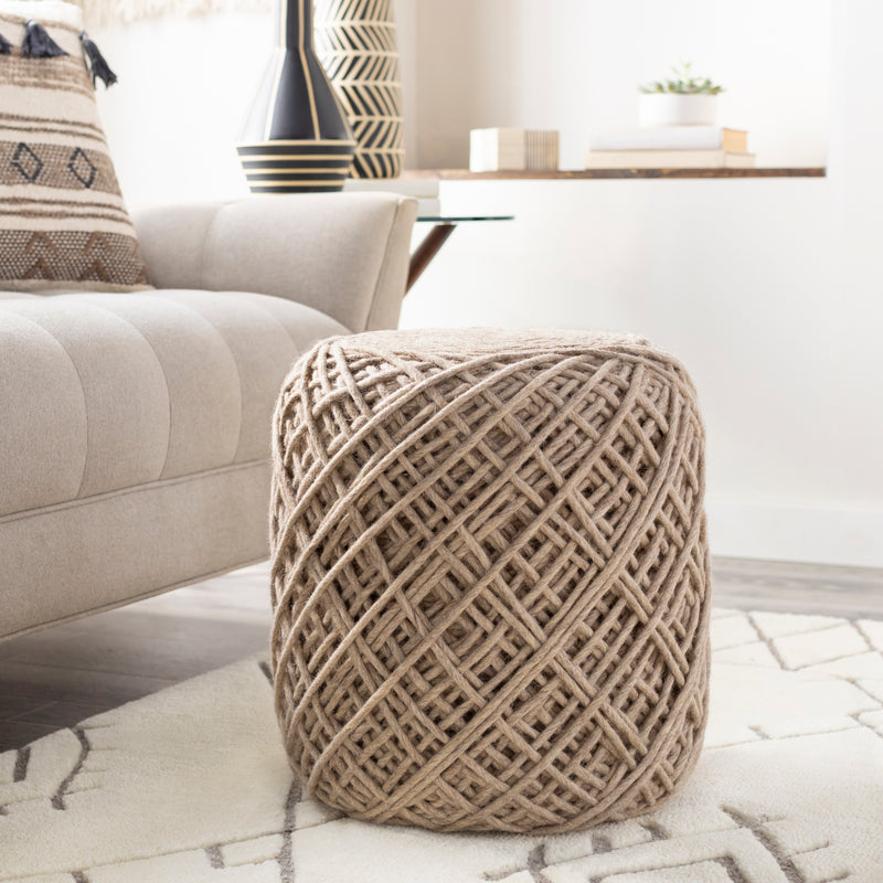 media image for Xena XAPF-002 Hand Woven Pouf in Wheat by Surya 297