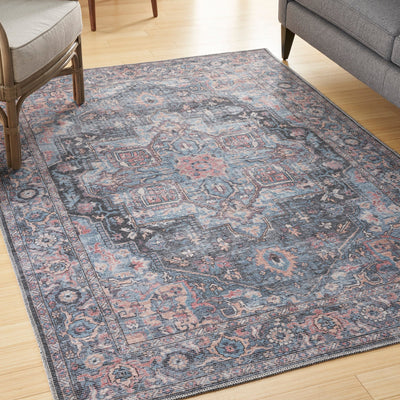 product image for Nicole Curtis Machine Washable Series Light Blue Multi Vintage Rug By Nicole Curtis Nsn 099446164599 6 64