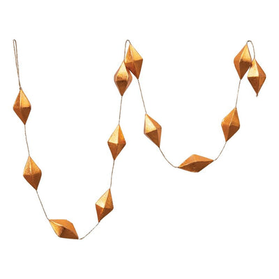 product image of handmade geometric paper mache garland in copper 1 525
