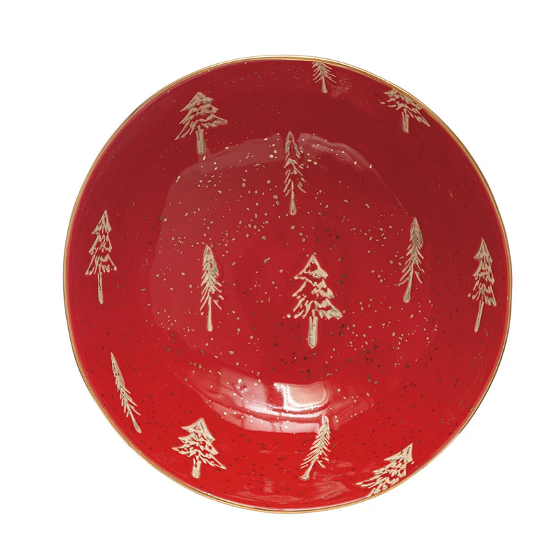 media image for red hand stamped tree bowl with gold electroplatibng 2 263