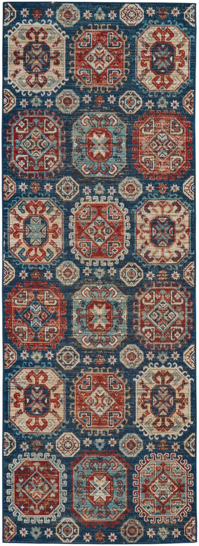 product image for kezia power loomed distressed classic blue true red rug news by bd fine nolr39ceblumltc16 6 69
