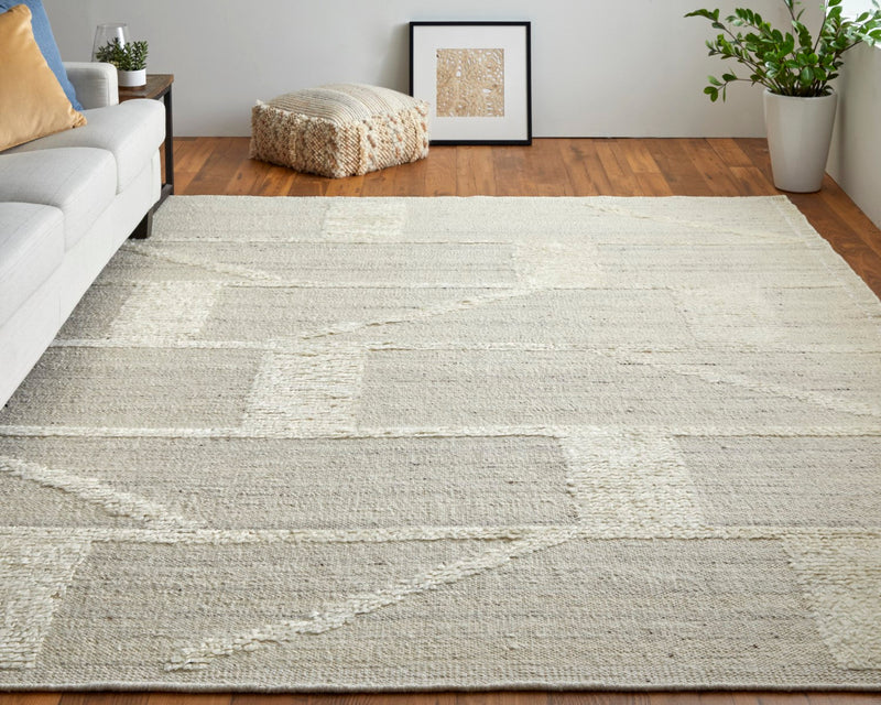 media image for saena linear contemporary hand woven beige ivory rug by bd fine ashr8908bgeivyp00 7 244