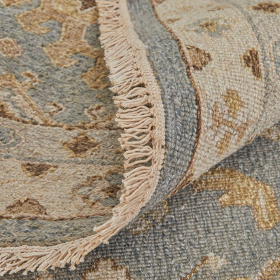 product image for Aleska Oriental Blue/Gray/Ivory Rug 6 12