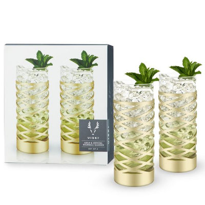product image for gold crystal patterned highball glasses 1 93