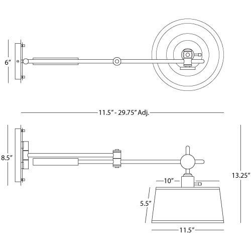 media image for Collection Wall Mounted Boom Lamp by Rico Espinet 247