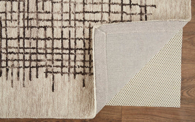 product image for Carrick Hand-Tufted Crosshatch Light Taupe/Brown Rug 5 35