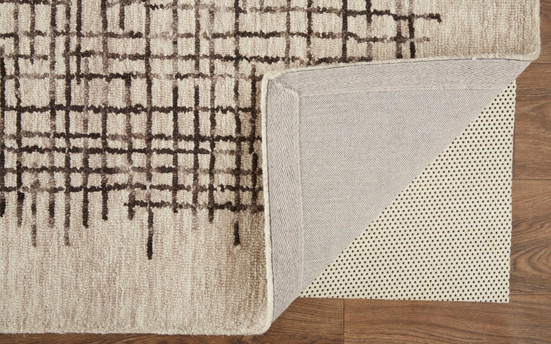 media image for Carrick Hand-Tufted Crosshatch Light Taupe/Brown Rug 5 236