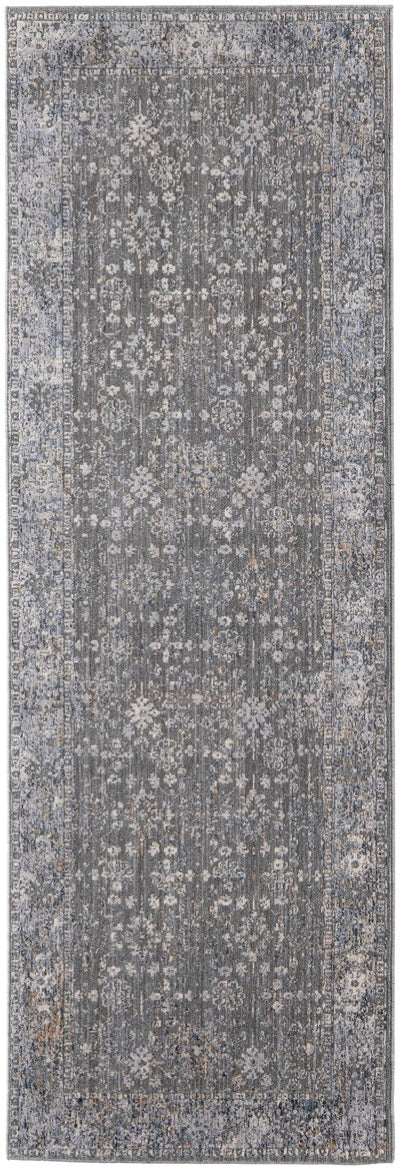 product image for sybil power loomed ornamental charcoal light blue rug news by bd fine thar39cychlbluf71 6 18