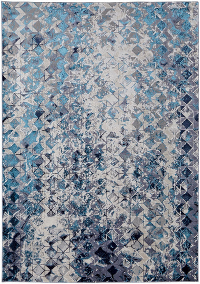 product image for Armada Art Deco Blue / Navy Blue Rug 1 47