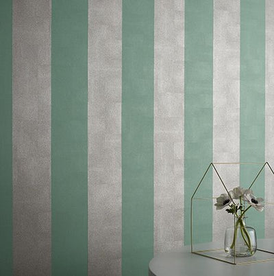 product image for Zingrina Stripe Wallpaper in Gray and Parrot Color by Osborne & Little 92