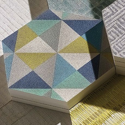 product image for Zirconia Wallpaper in blue tones and yellow from the Belvoir Collection by Osborne & Little 10