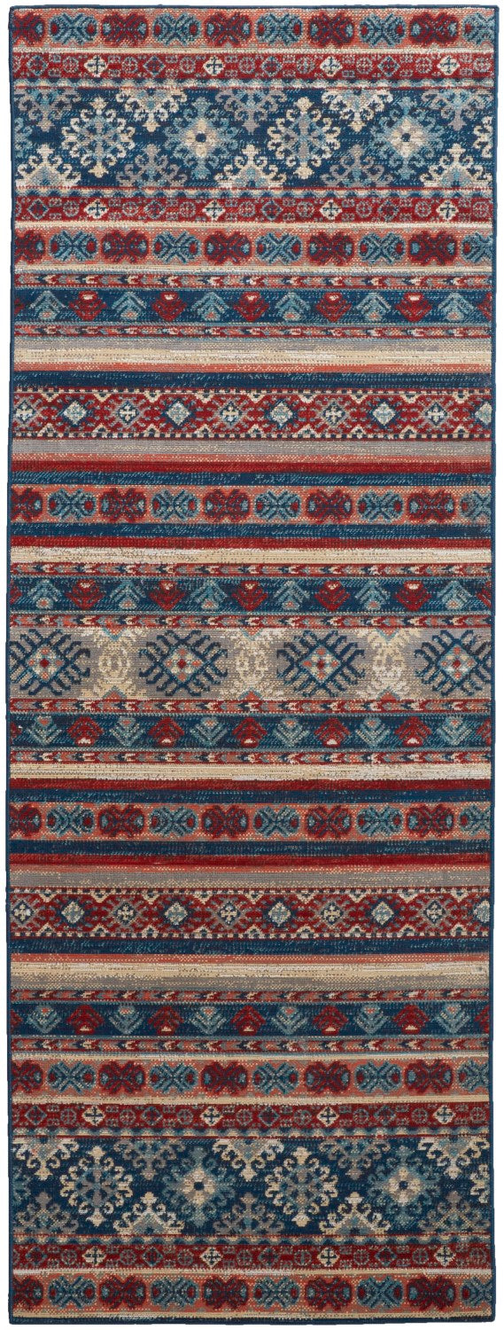 media image for kezia power loomed geometric classic blue ochre red rug news by bd fine nolr39atblurstc16 6 229